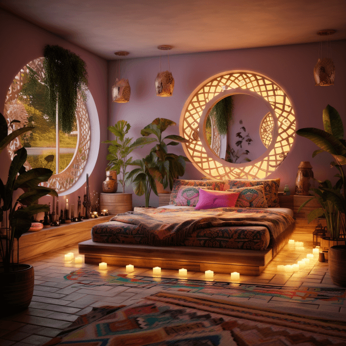 bohemian style bedroom decor (15)