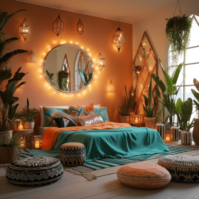  bohemian style bedroom decor (9)