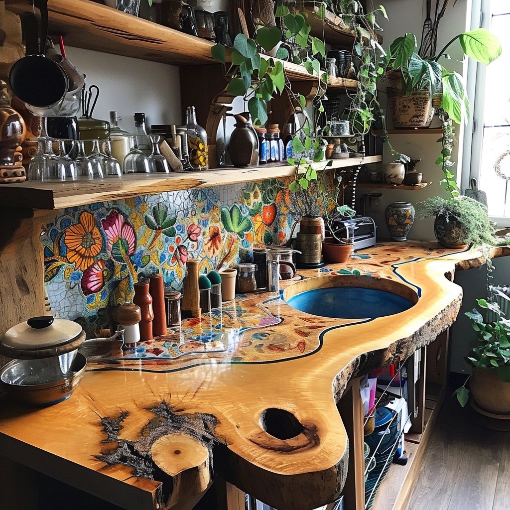 Boho Chic Elevating Your Kitchen with Bohemian Style Sinks (17)