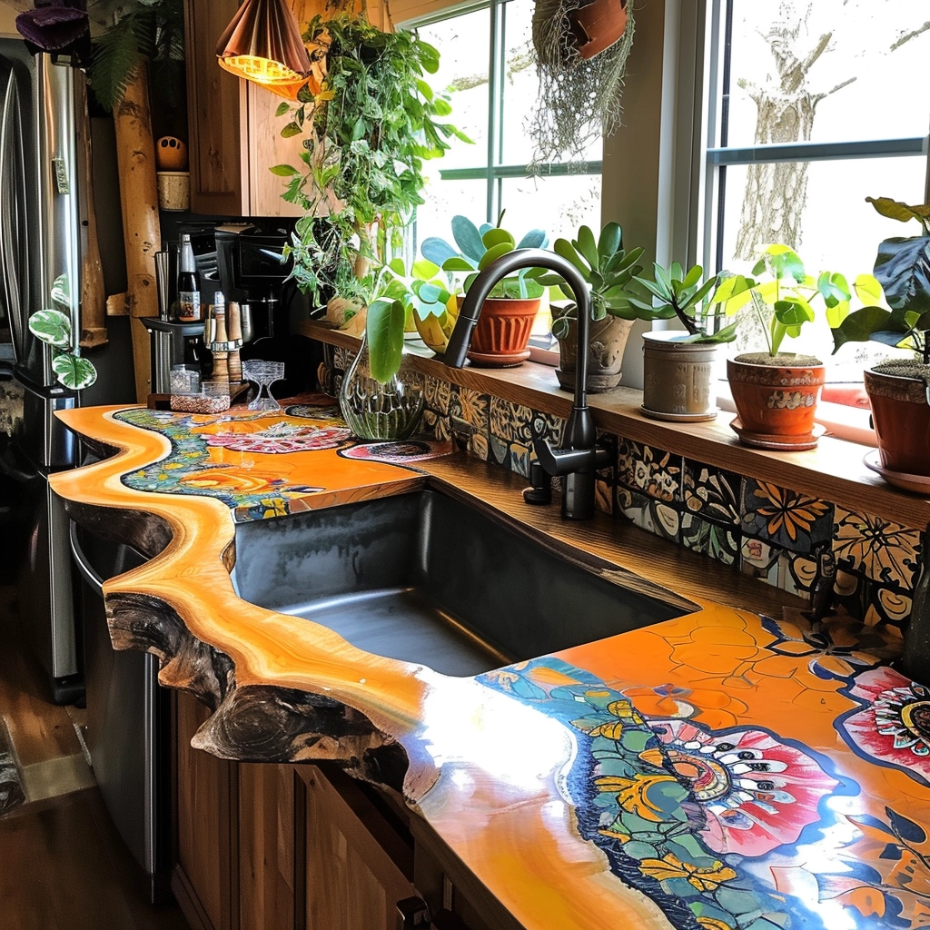 Boho Chic Elevating Your Kitchen with Bohemian Style Sinks (19)