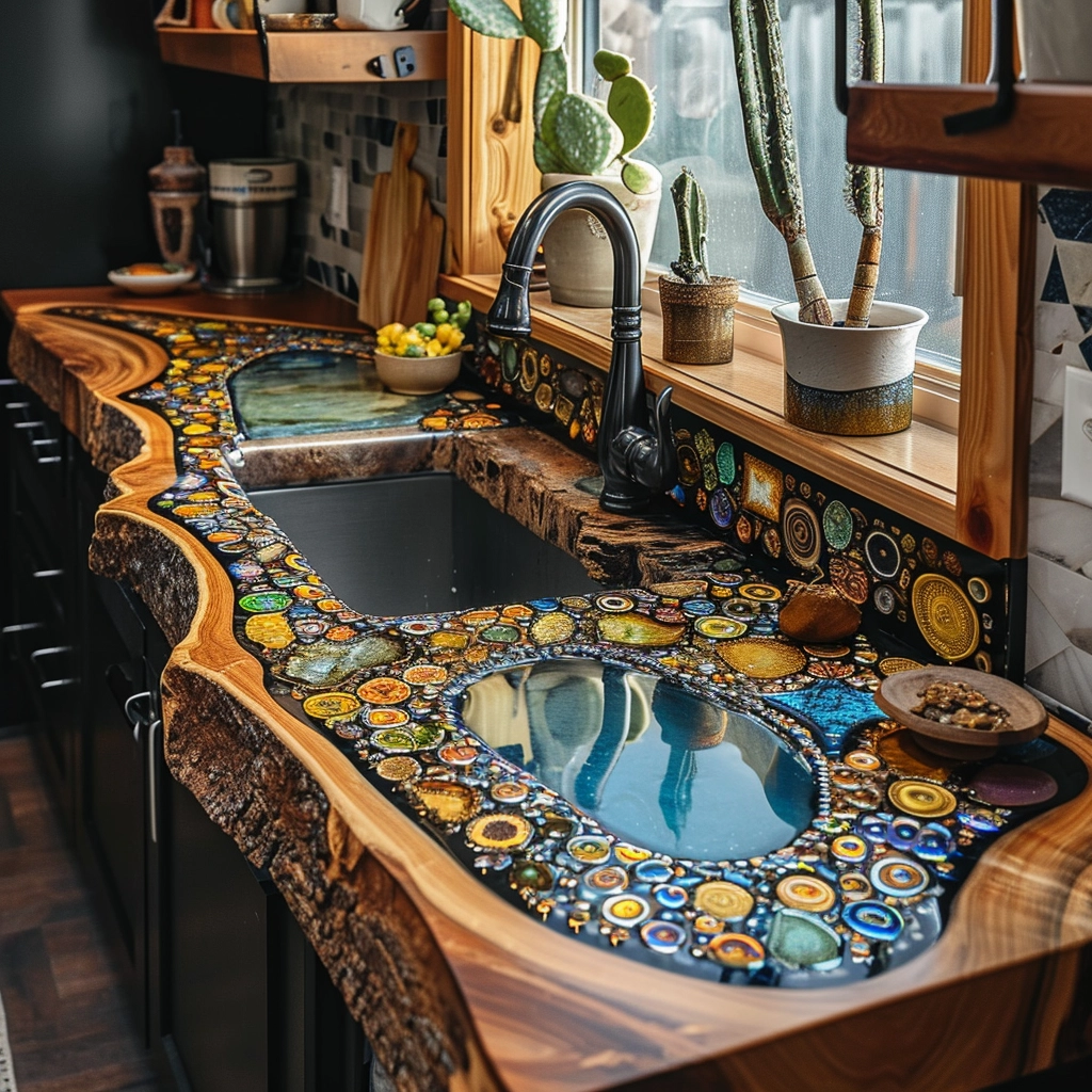 Boho Chic Elevating Your Kitchen with Bohemian Style Sinks (32)