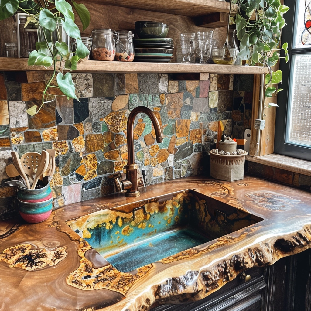 Boho Chic Elevating Your Kitchen with Bohemian Style Sinks (39)
