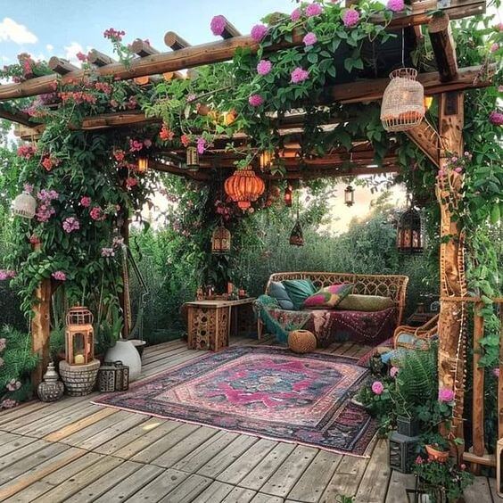 Nature's Bohemia Inspiring Outdoor Living with Bohemian Pergola Style (1)