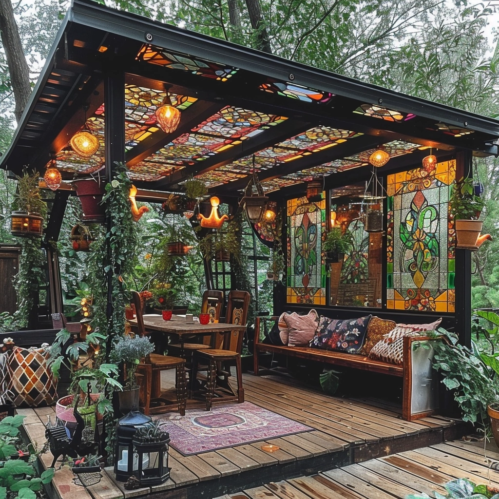 Nature's Bohemia Inspiring Outdoor Living with Bohemian Pergola Style (12)
