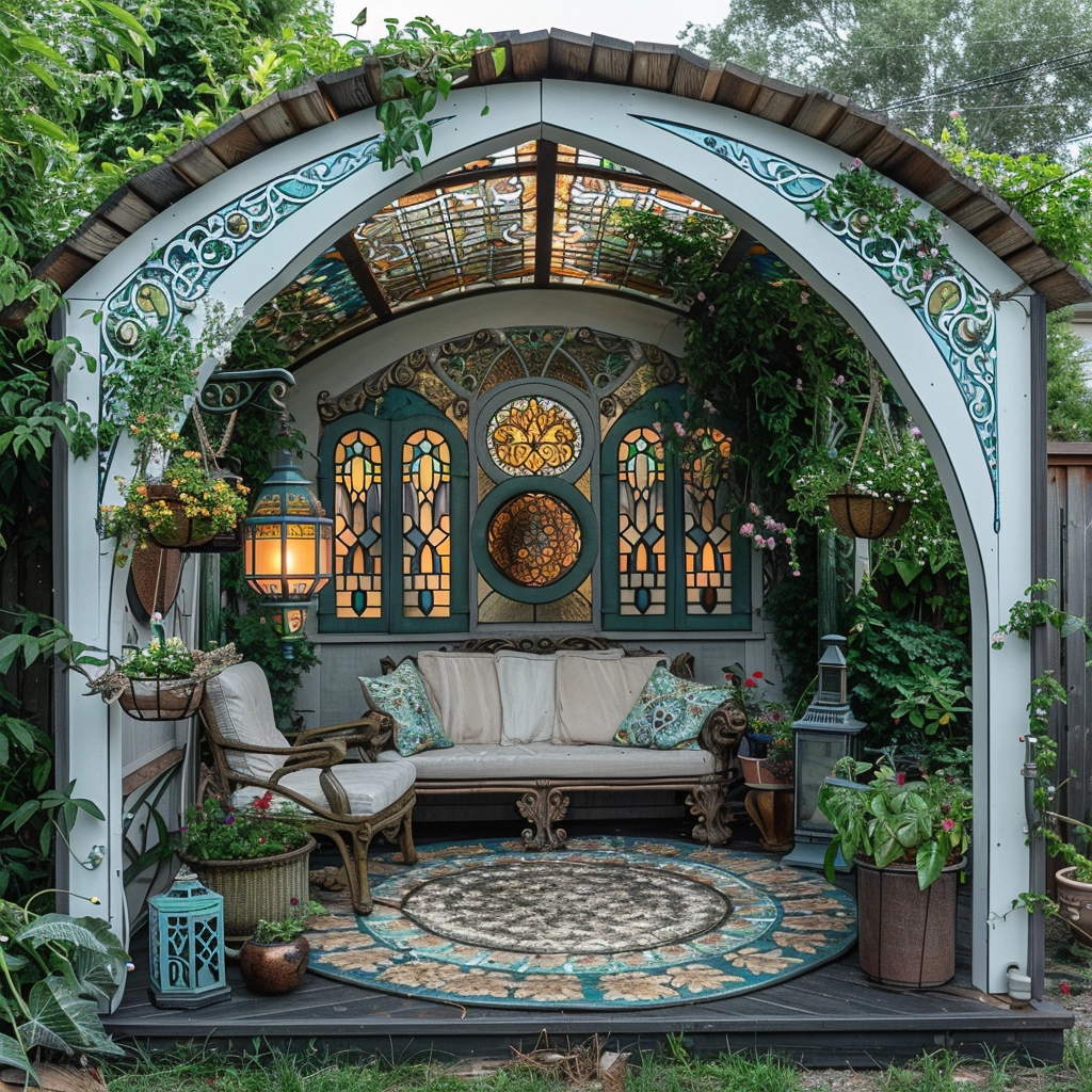 Nature's Bohemia Inspiring Outdoor Living with Bohemian Pergola Style (19)
