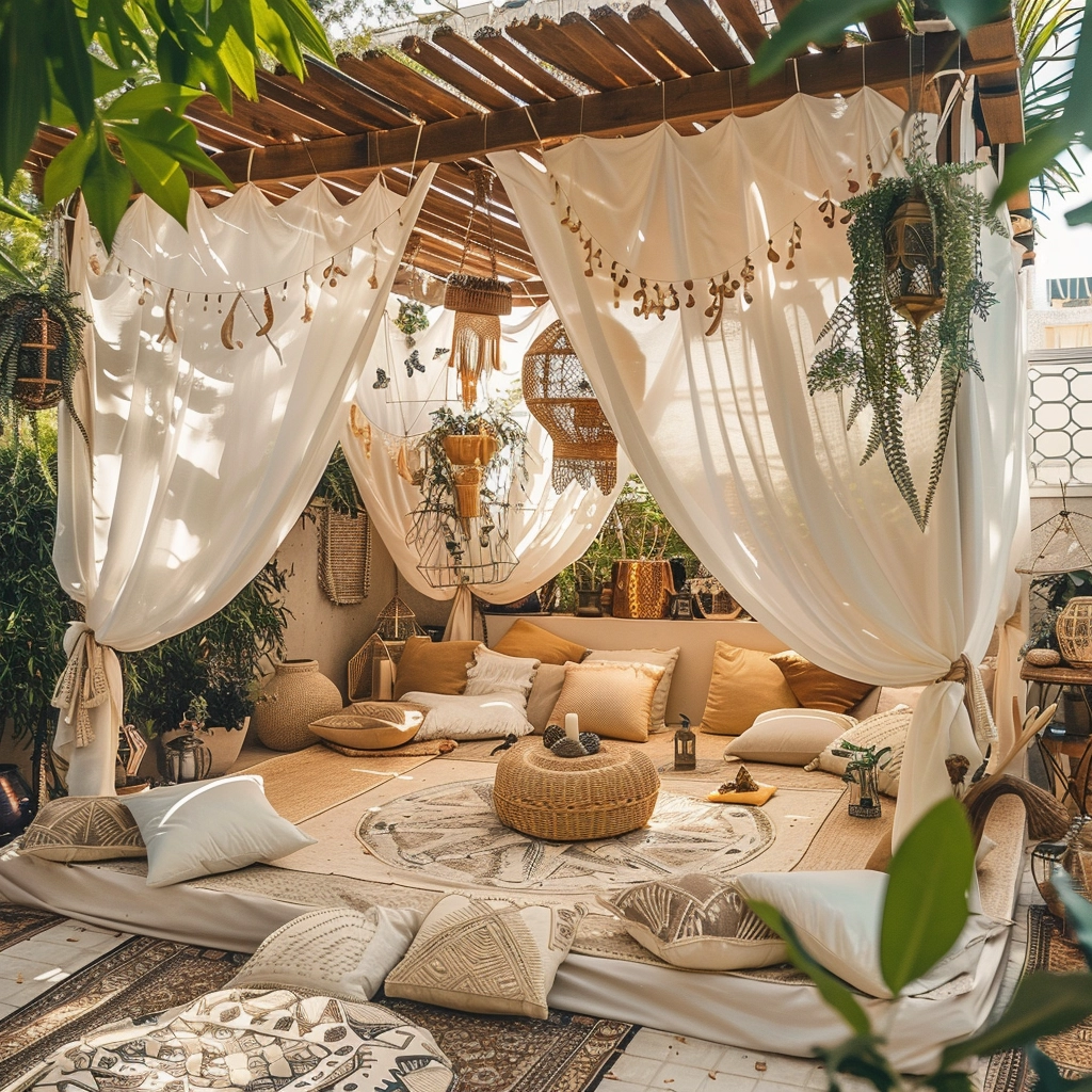 Nature's Bohemia Inspiring Outdoor Living with Bohemian Pergola Style (20)