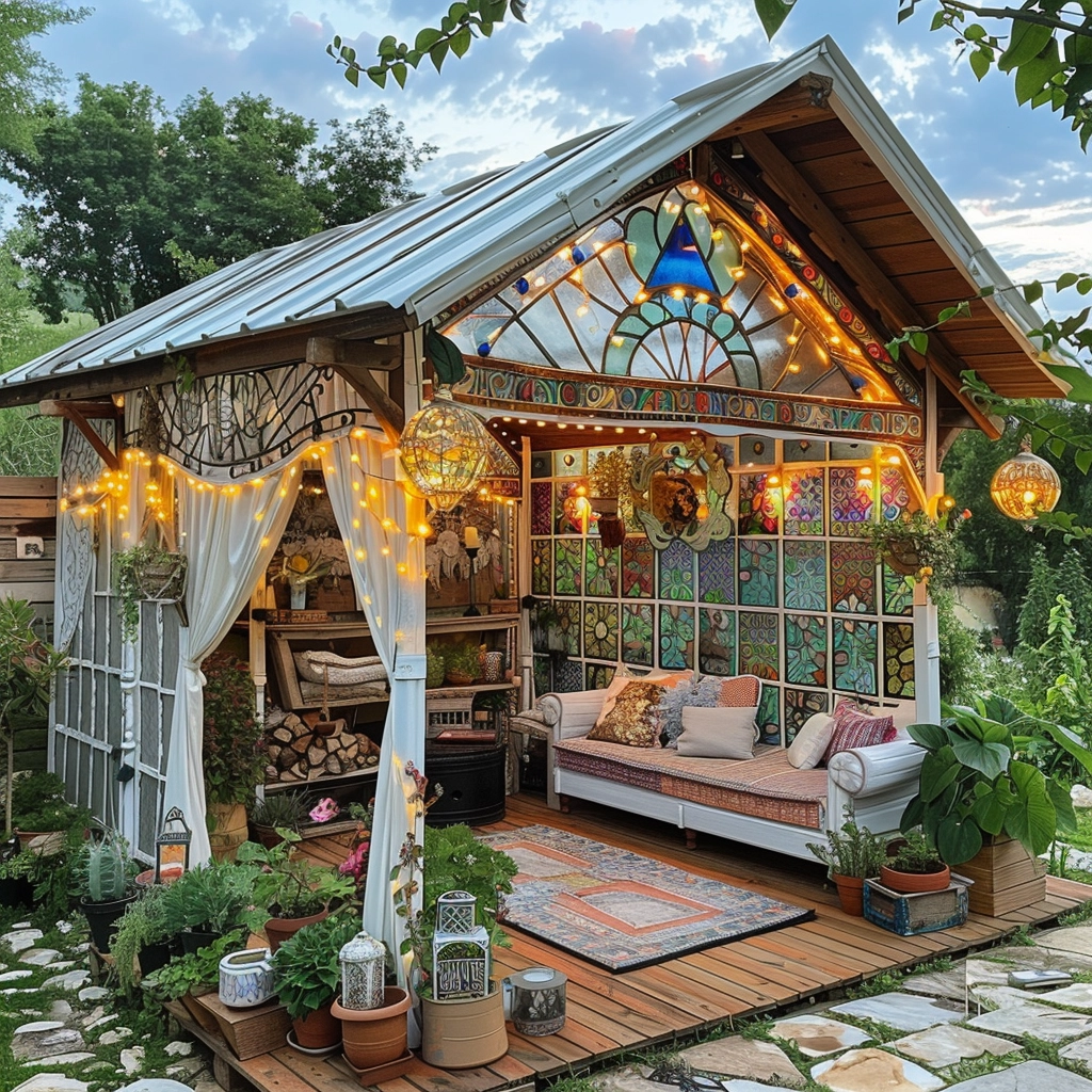 Nature's Bohemia Inspiring Outdoor Living with Bohemian Pergola Style (23)