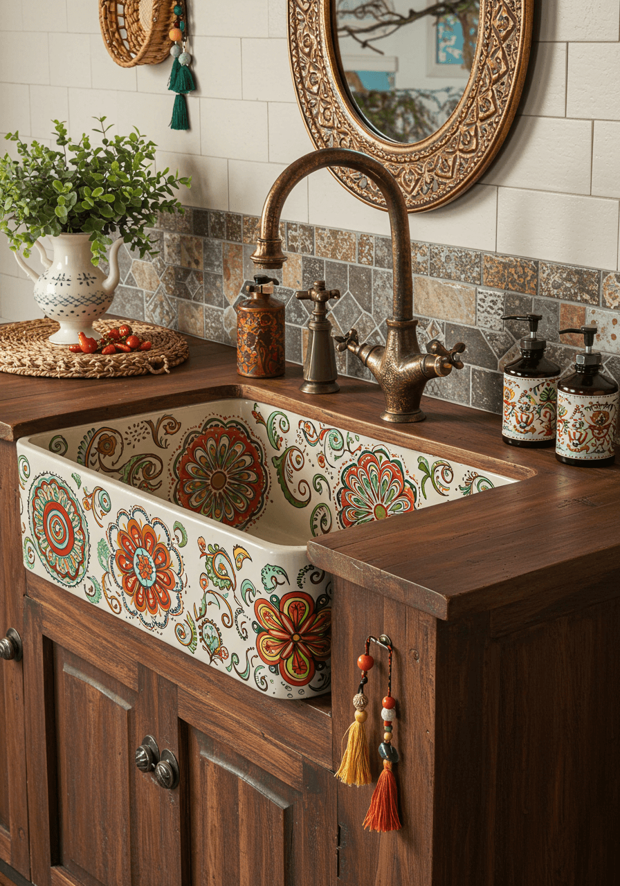 Bold & Beautiful Colorful Boho Kitchen Sinks for a Playful Touch (4)
