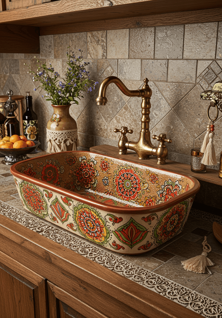 Bold & Beautiful Colorful Boho Kitchen Sinks for a Playful Touch (5)