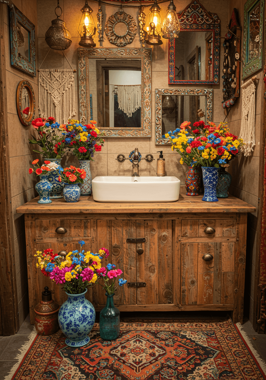 Colorful Boho Dreams Styling A Rustic Bathroom Vanity For A Unique Look (7)