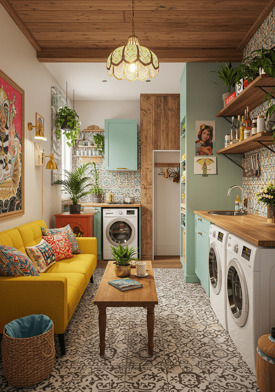 The Hippie Haven Turn Your Kitchen-Living Area into a Cozy, Colorful Escape (2)