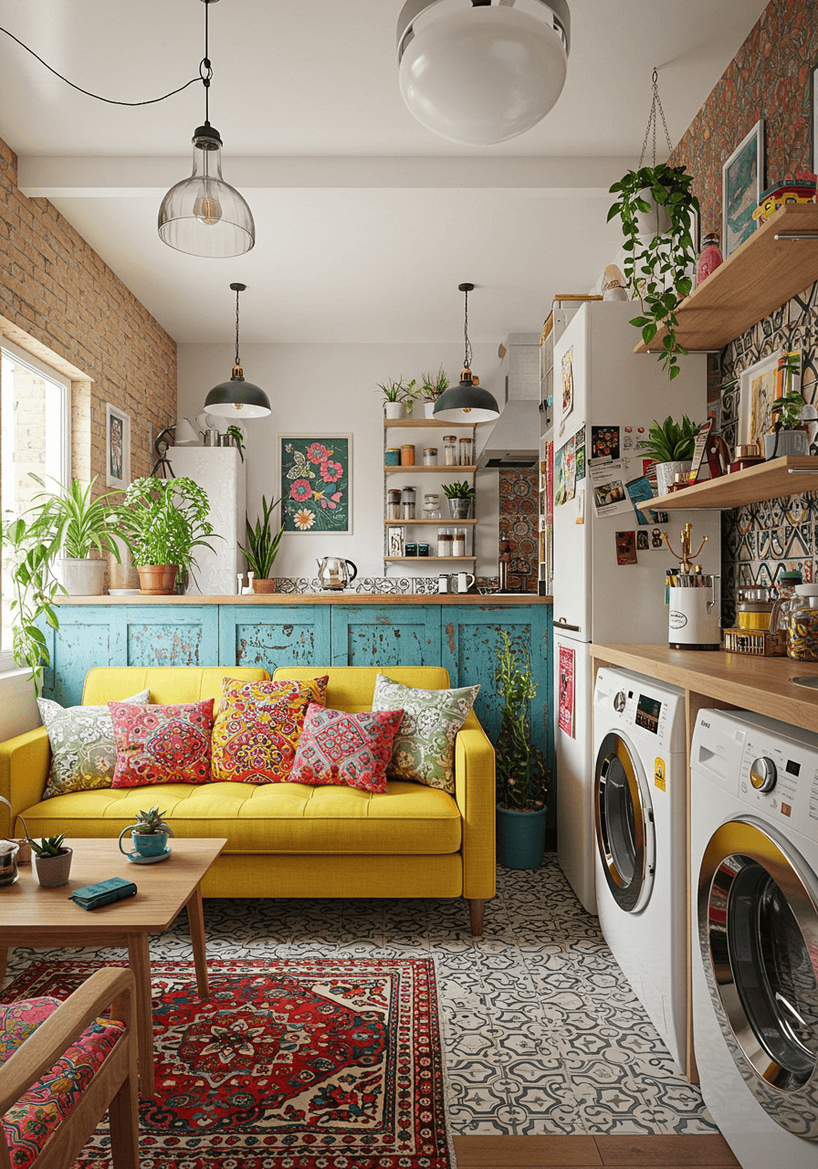 The Hippie Haven Turn Your Kitchen-Living Area into a Cozy, Colorful Escape (4)