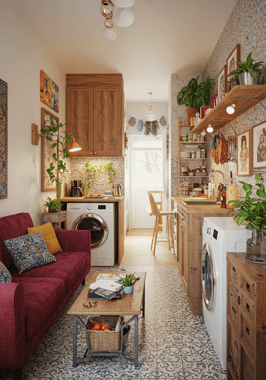 The Hippie Haven Turn Your Kitchen-Living Area into a Cozy, Colorful Escape (5)