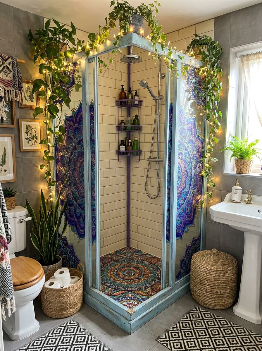 Dreamy Colorful Bohemian Shower Ideas For A Spa-Like Retreat (1)