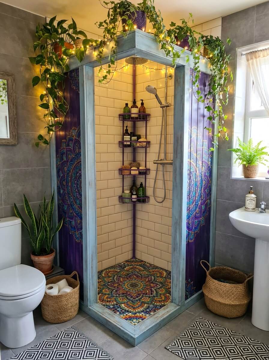 Dreamy Colorful Bohemian Shower Ideas For A Spa-Like Retreat (2)