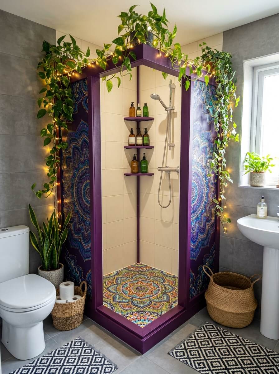 Dreamy Colorful Bohemian Shower Ideas For A Spa-Like Retreat (3)