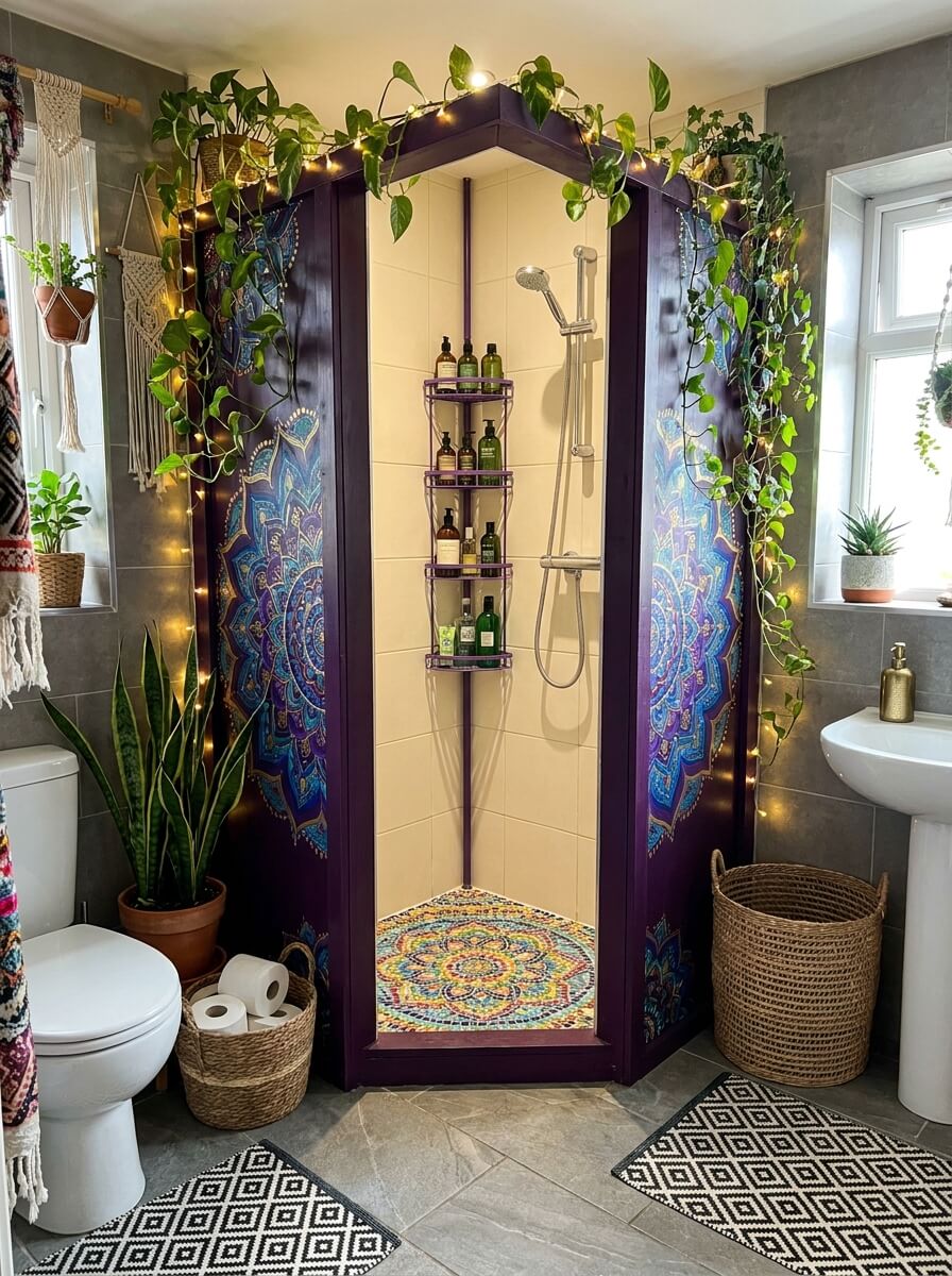Dreamy Colorful Bohemian Shower Ideas For A Spa-Like Retreat (4)