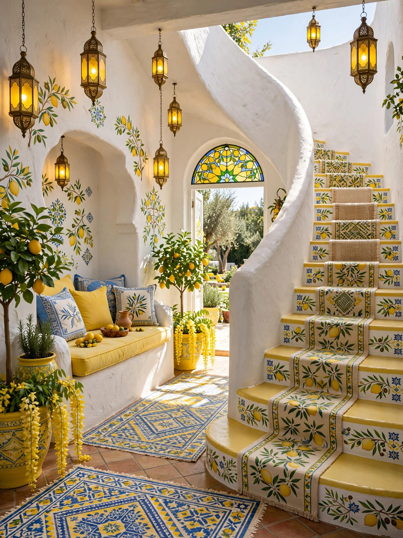 Colorful Bohemian Patio Staircase Ideas (10)