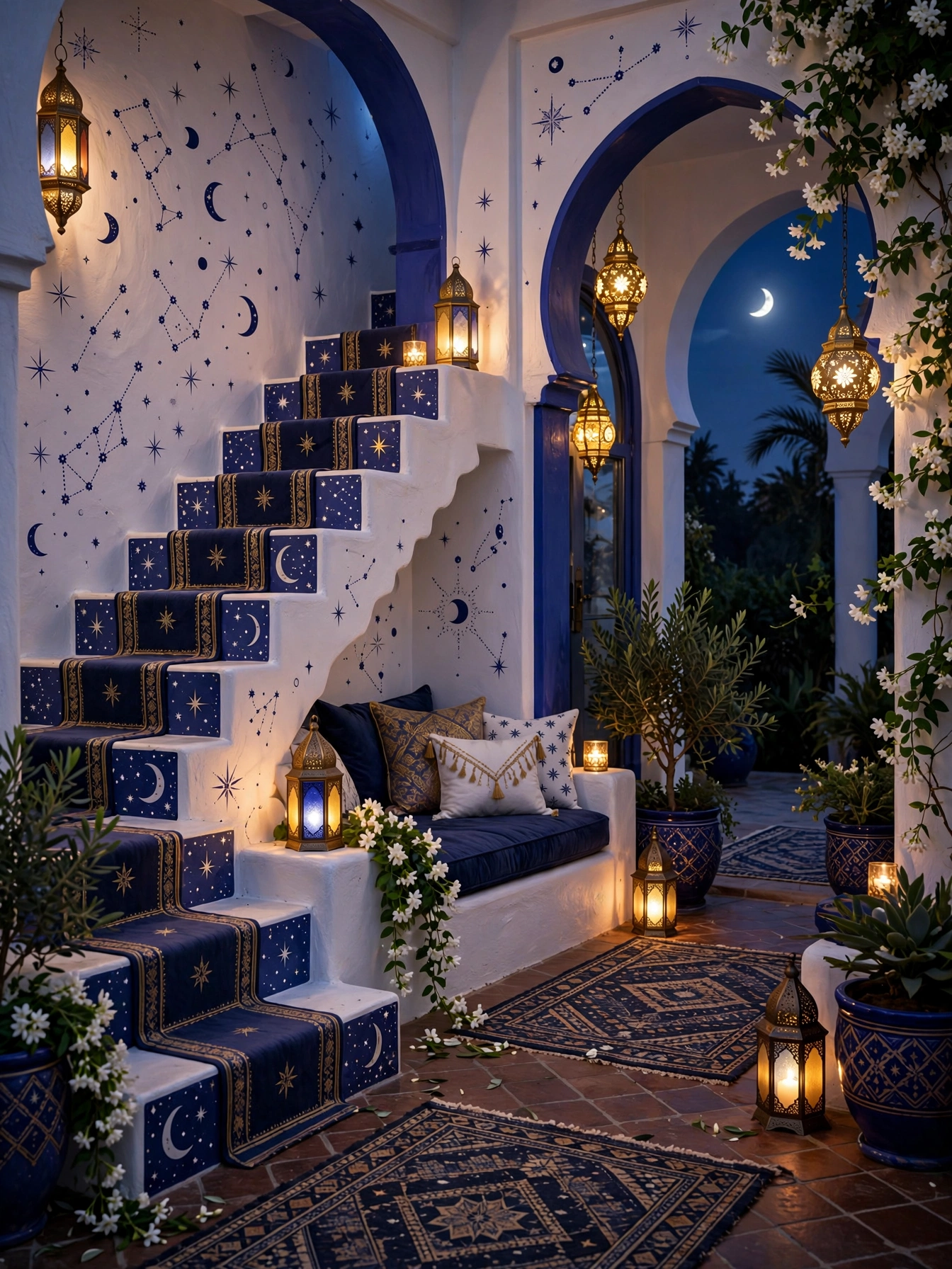Colorful Bohemian Patio Staircase Ideas (14)