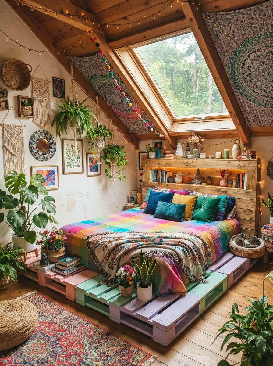 Colorful Boho Bedrooms For A Cozy Home (3)