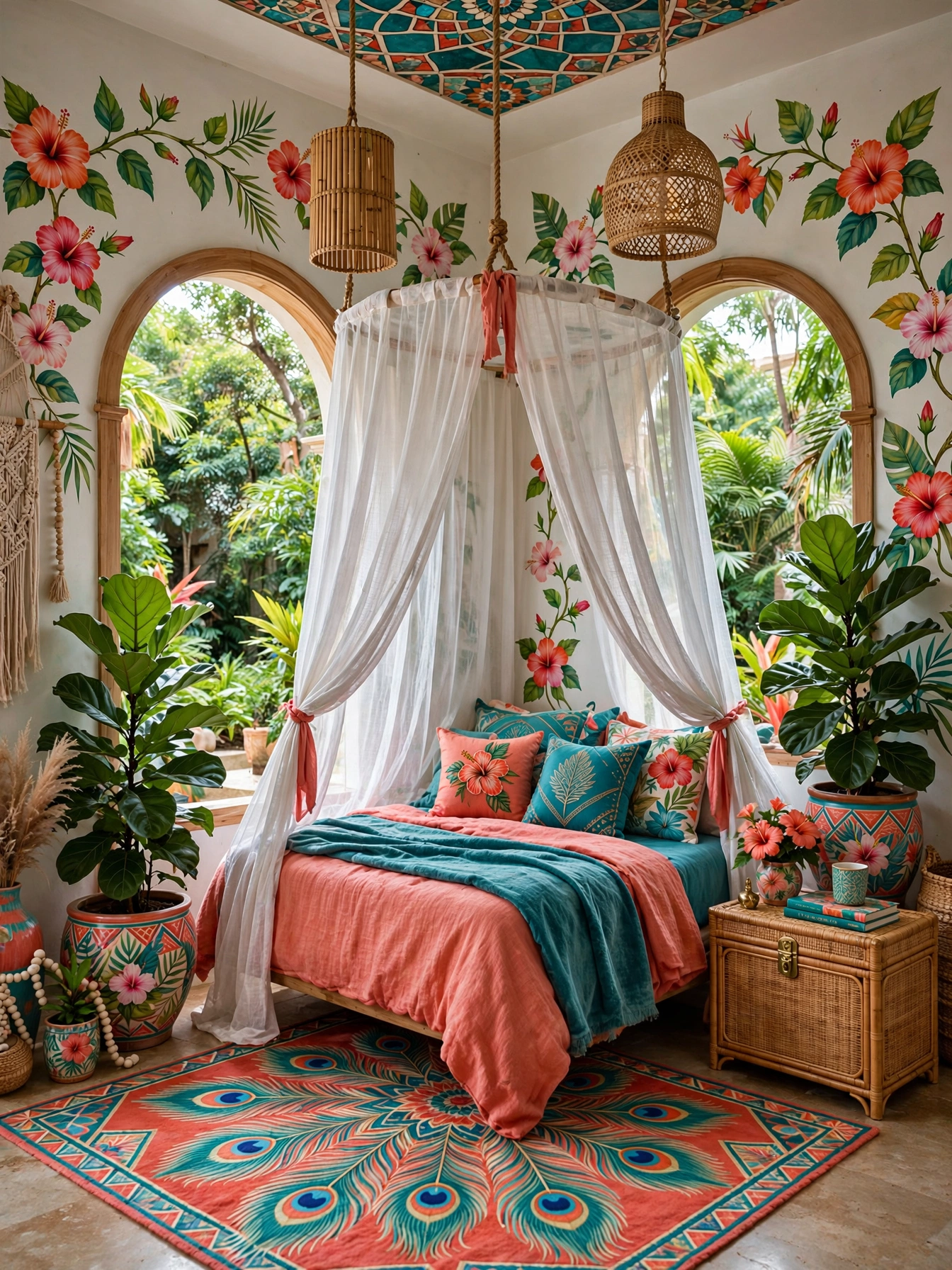 Colorful Boho Bedrooms For A Cozy Home (36)
