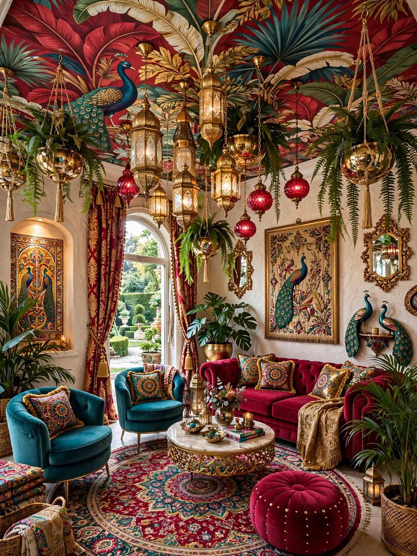 Bohemian Living Room Ideas for a Cozy, Colorful Home (10)