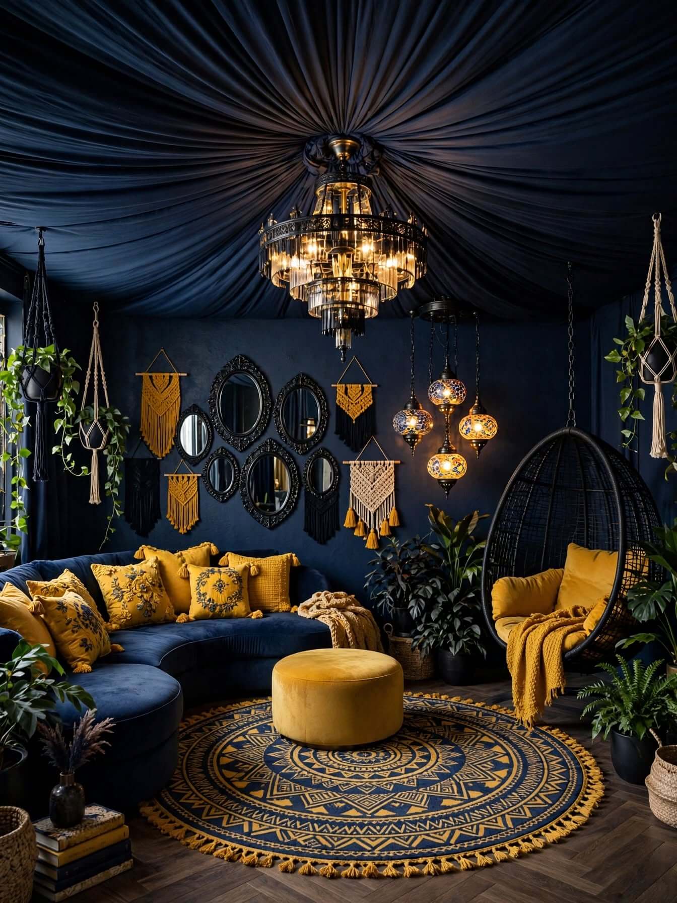 Bohemian Living Room Ideas for a Cozy, Colorful Home (13)