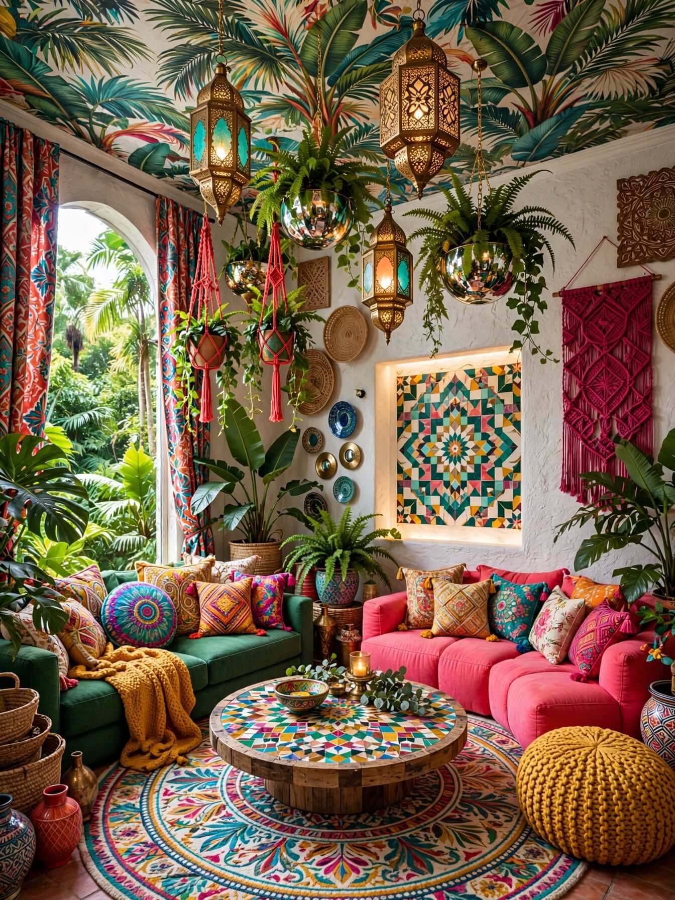 Bohemian Living Room Ideas for a Cozy, Colorful Home (14)