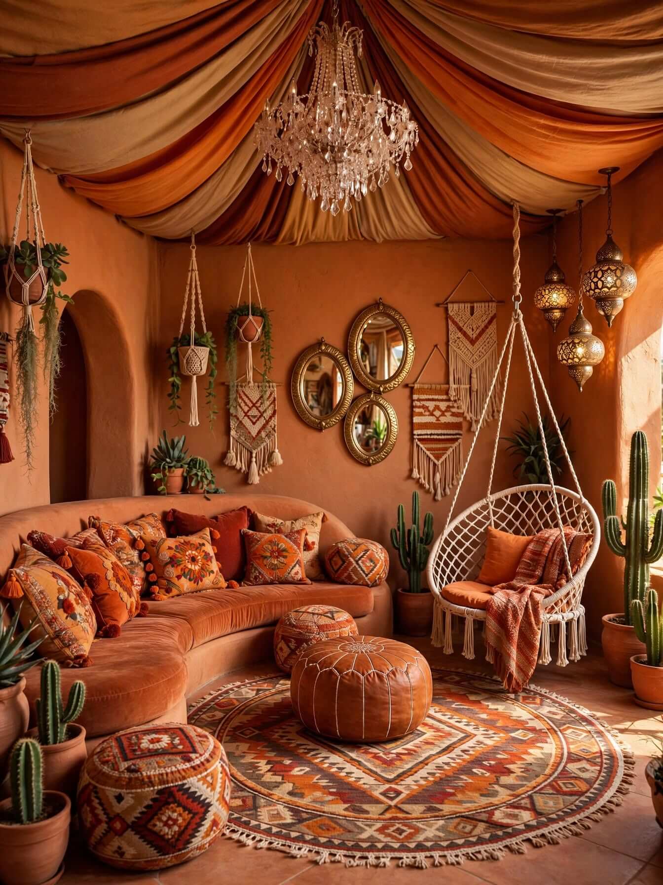 Bohemian Living Room Ideas for a Cozy, Colorful Home (4)