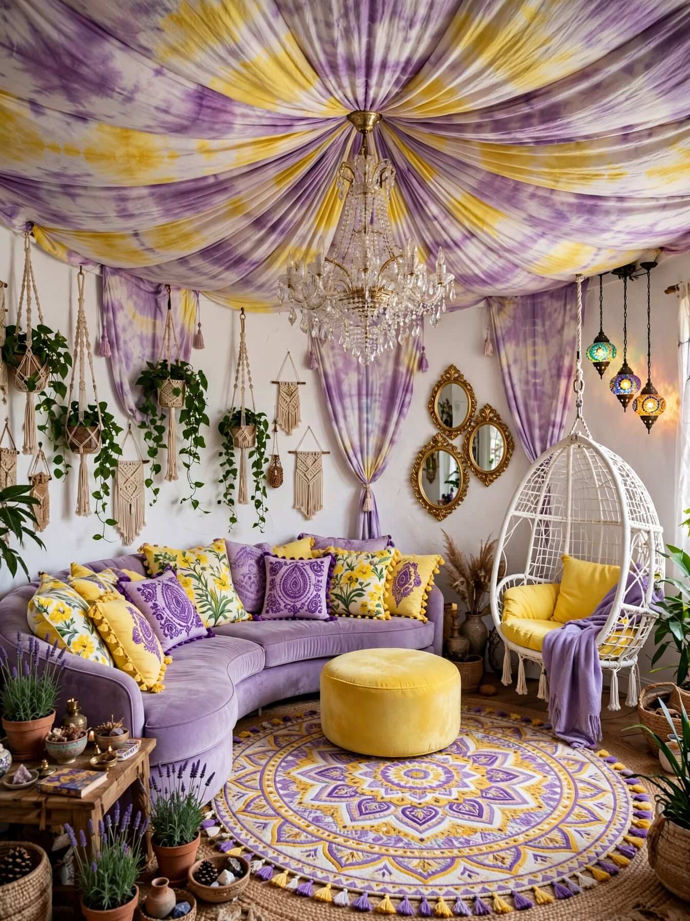 Bohemian Living Room Ideas for a Cozy, Colorful Home (6)